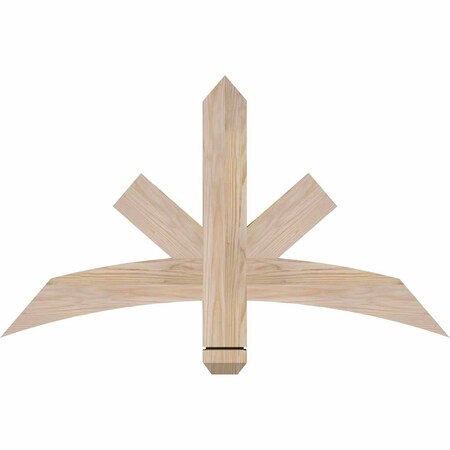 Ekena Millwork Alberta Smooth Timber Gable Bracket, Douglas Fir, 36"W x 21"H x 1 1/2"D x 3 1/2"F, 14/12 Pitch GBW036X21X0204ALB00SDF